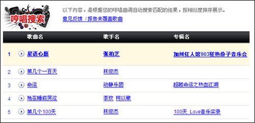 百度MP3哼唱搜索功能上线 通过旋律找歌(图)