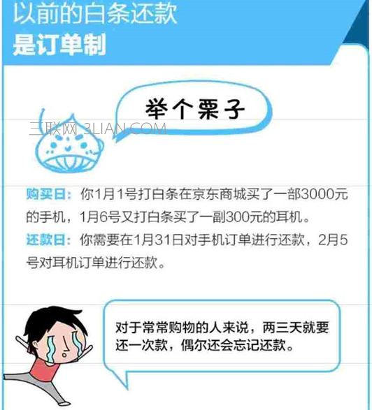 京东白条账单账单制还款方式 京东白条订单制改为账单制有什么区别？ 三联