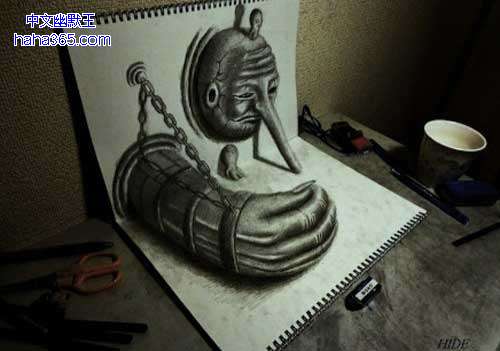 搞笑图片:3D素描画（9张）