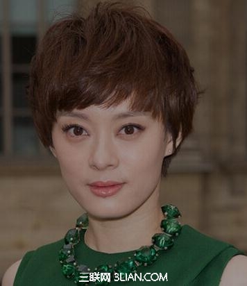 2015女生巧克力色发型造型图           三联