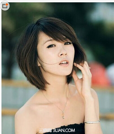 时尚女生修颜斜刘海百搭各种脸型设计