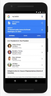 谷歌助力美总统大选决战：在搜索结果中增加投票信息