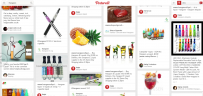 Pinterest采用的是瀑布流的形式展现图片内容，无需用户翻页，新的图片不断自动加载在页面底端，让用户不断的发现新的图片。