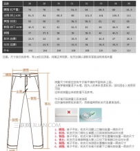 裤子尺码对照表图解