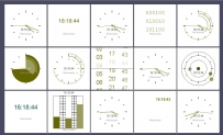 HTML5 canvas数字时钟15种样式代码SlideNav.zip