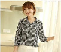 清新格纹衣服怎么穿好看