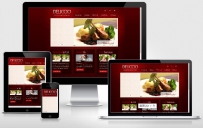Deliccio Classic European Cuisine红色花纹饭店整站CSS模板172款2014年172套html5
