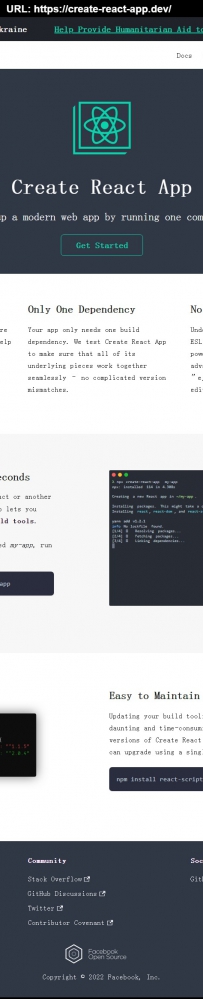 facebook/create-react-app通过运行一个命令来设置现代 Web 应用程序