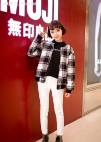 格子外套搭配 复古小清新风格走起