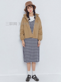 格子背心裙怎么搭配外套和鞋子