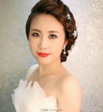 2015最新时尚韩式新娘女生发型图片
