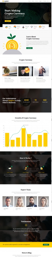 全屏响应式比特币区块链加密货币金融bootstrap企业网站模板