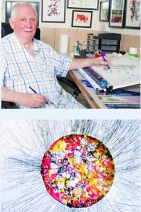 英国失明老汉靠幻觉画出专业作品